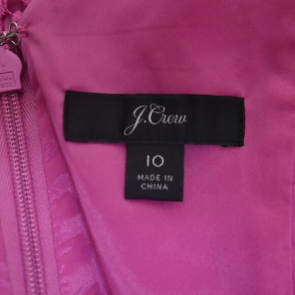 J. Crew Womens 10 Pink V-Neck Fit & Flare Lined Dress - Picture 7 of 9